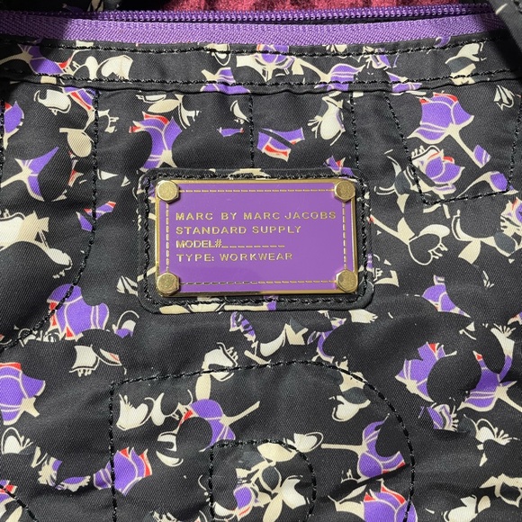 Floral Black and Purple Women's Bag - Picture 3 of 4